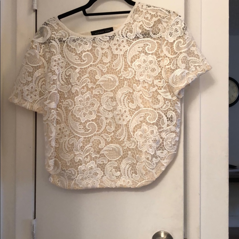 Endless Rose lace cutout crop top